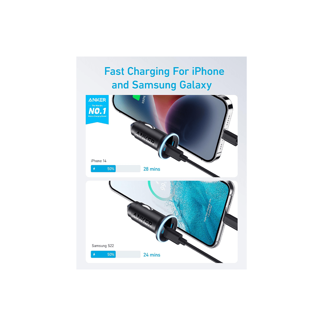 Anker 323 30W PowerIQ 3.0 Fast Charging Car Charger in Qatar Anker 323 30W PowerIQ 3.0 Fast Charging Car Charger in Qatar